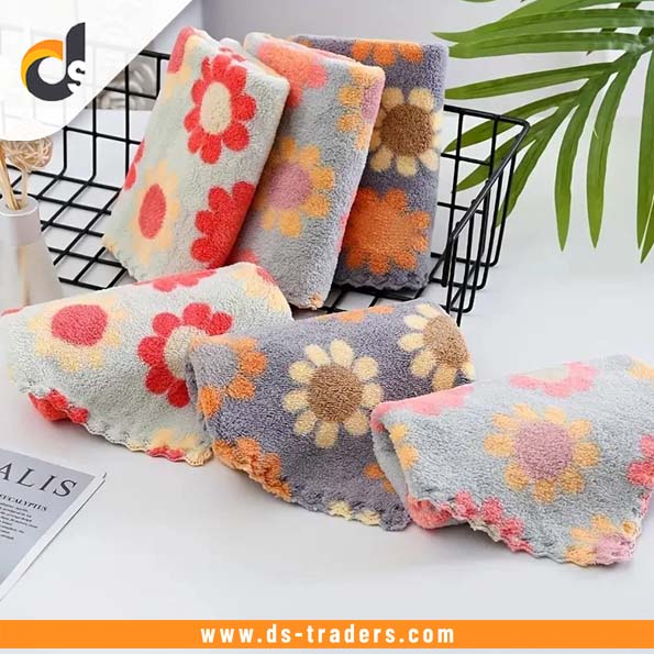 5PCs Soft Water Absorbent Cleaning Cloth (Random Print)