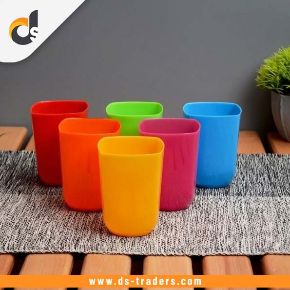 6PCs Plastic Square Water Glass Set