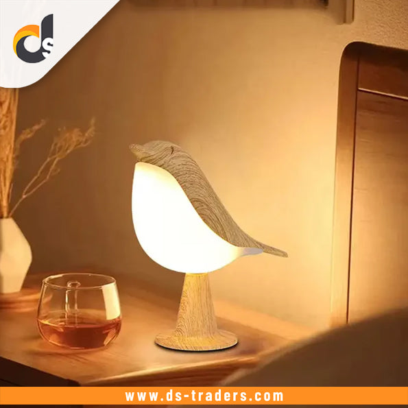 Cute Wooden Bird Touch Lamp