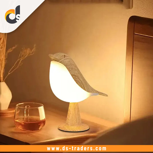 Cute Wooden Bird Touch Lamp