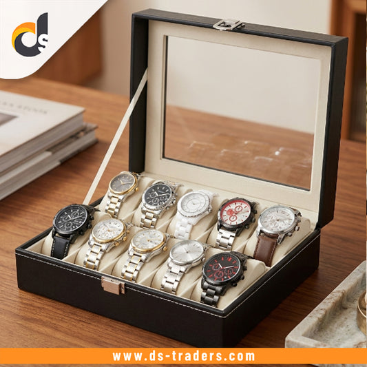 12 Slot Leather Watch Organizer Box