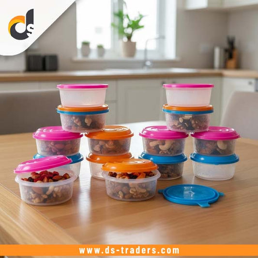 Pack Of 12 - Plastic Round Food Container