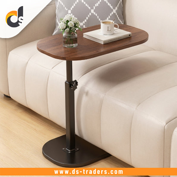 Adjustable Movable Wooden C Shape Side Table