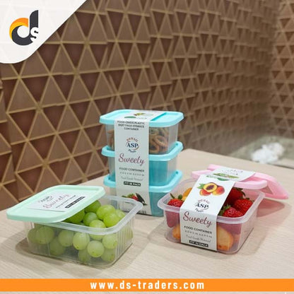 Pack of 3 - Plastic Food Storage Box