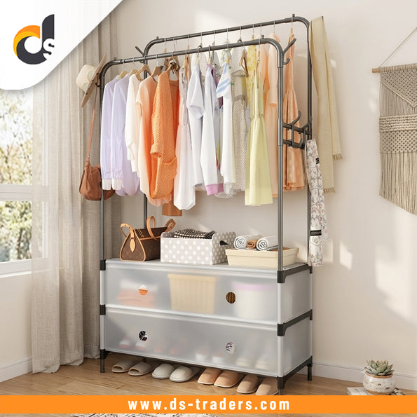 Metal Floor-Standing Clothes Drying Rack