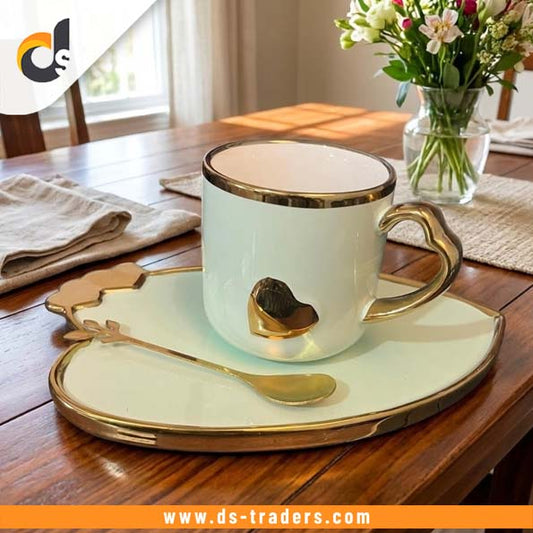 Luxury Heart-Shape Ceramic Coffee Mug