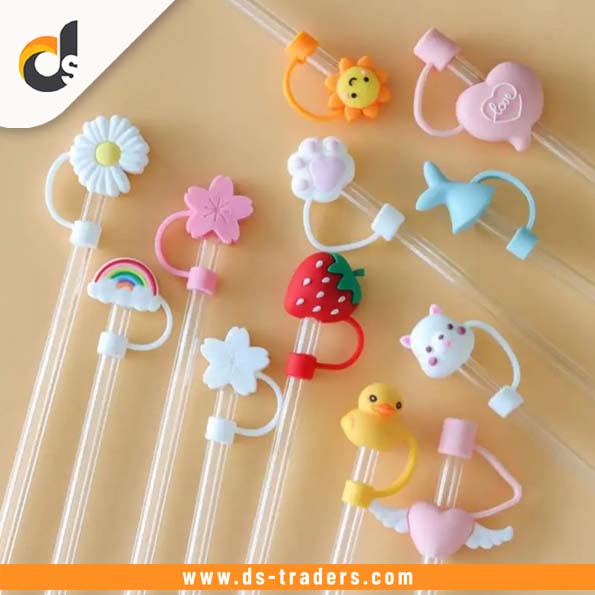 4PCs Silicon Tumbler Straw Cover (Random Covers)