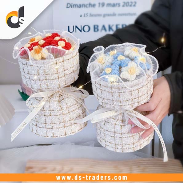 Creative Fabric Knitted Flower Bouquet