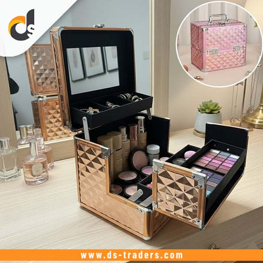 Diamond-Pattern Cosmetic Organizer (Password Lock)
