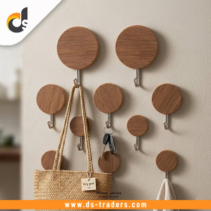10PC Self Adhesive Wooden Hook