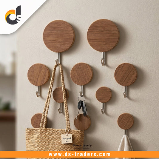 10PC Self Adhesive Wooden Hook