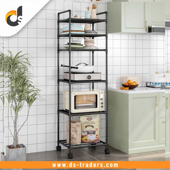 Metal 6 Tier-Rolling Cart With Wheel