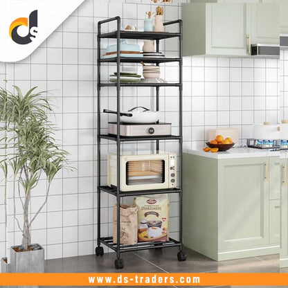 Metal 6 Tier-Rolling Cart With Wheel