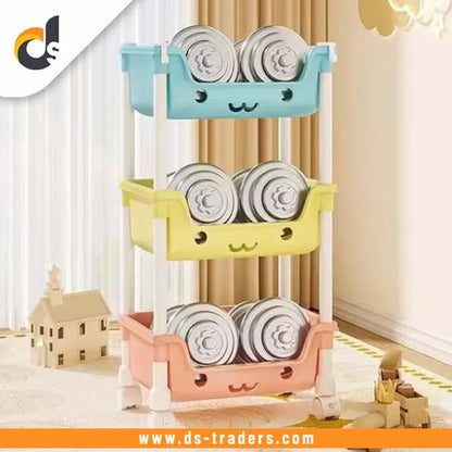 3 Layer Smiley Movable Trolley Organizer