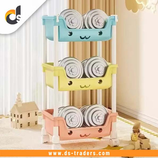 3 Layer Smiley Movable Trolley Organizer