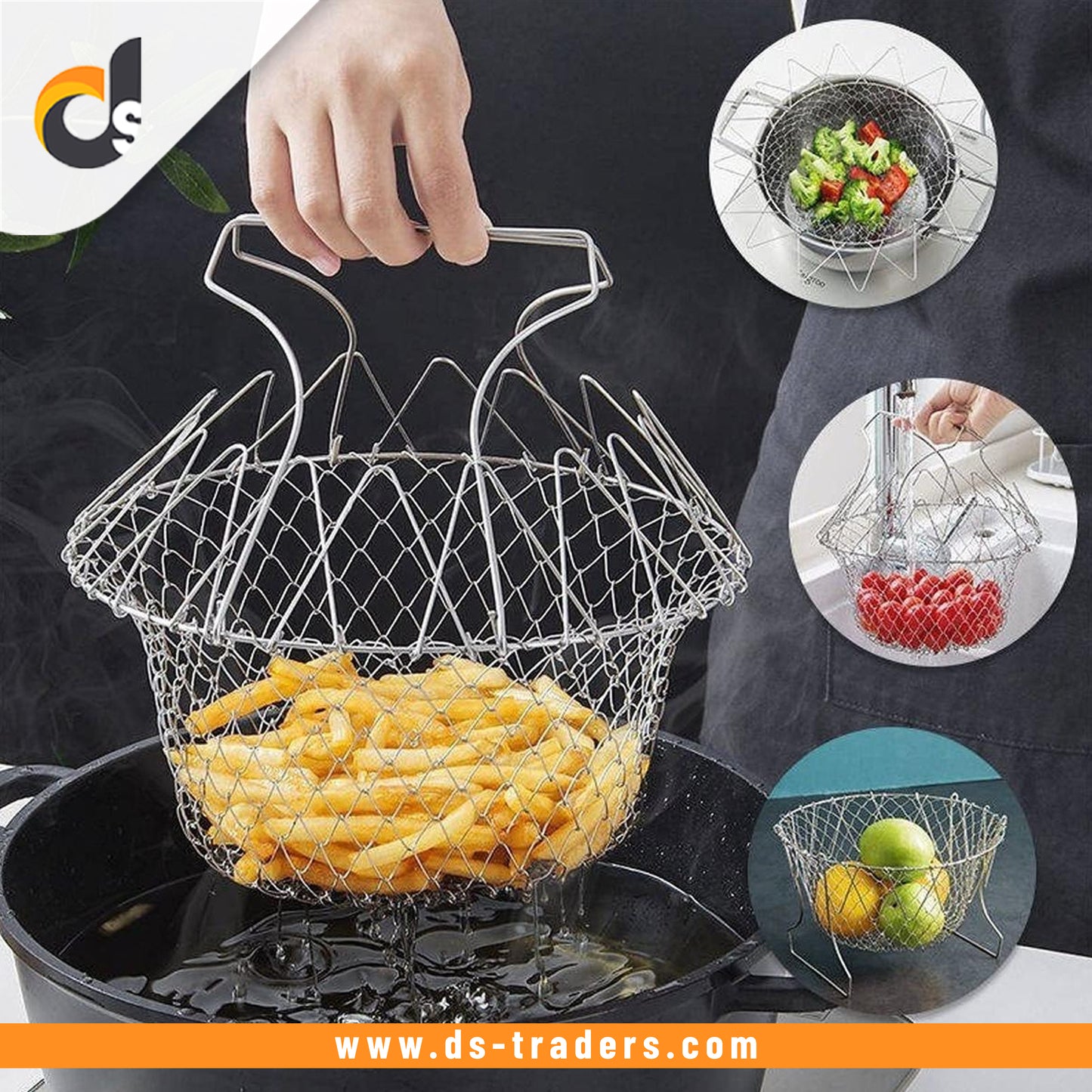 Multifunctional Folding Frying Chef Basket.