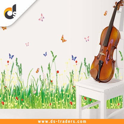 Grass & Butterfly Printed Wall Sticker 50x70cm