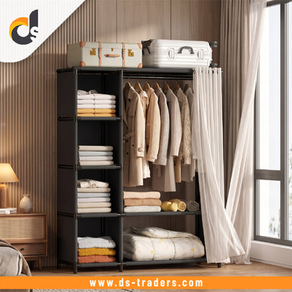 Portable Fabric Wardrobe With Dustproof Cover