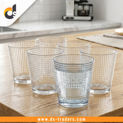 6PCs Crystal Diamond Textured Glass Set