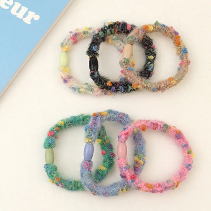 Colorful Dotted Wool Knitted Hair Rope (Hand Made)