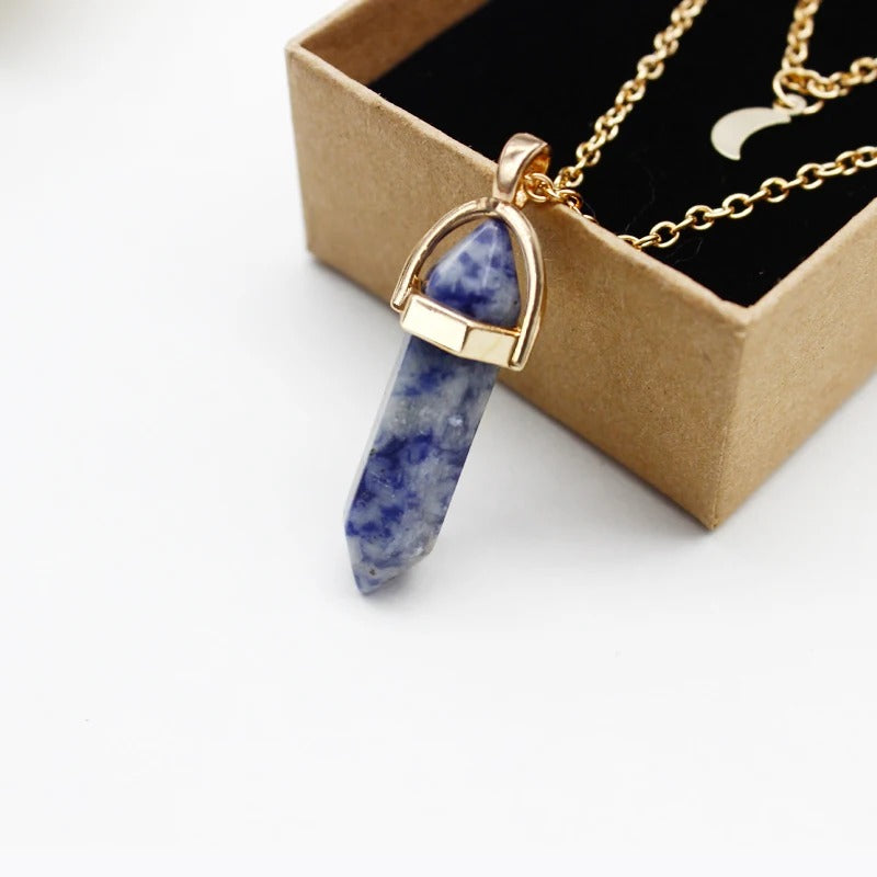 Elegant Marble Bullet Design Pendent Necklace