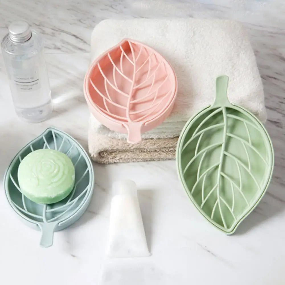 Elegant Double Layer Leaf Shape Soap Box