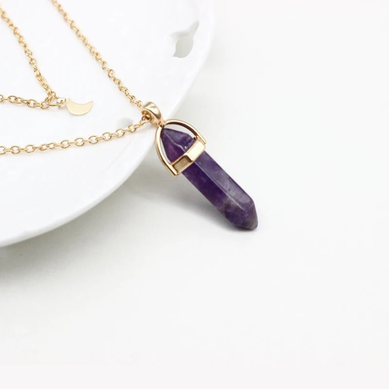 Elegant Marble Bullet Design Pendent Necklace