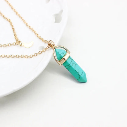 Elegant Marble Bullet Design Pendent Necklace