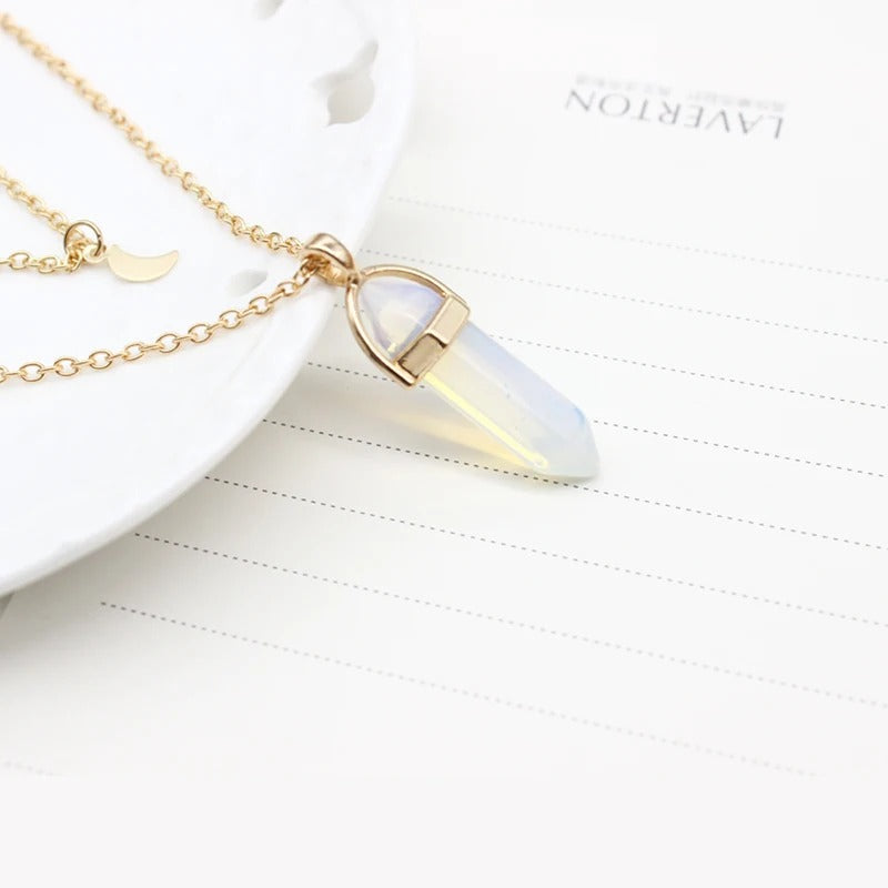 Elegant Marble Bullet Design Pendent Necklace