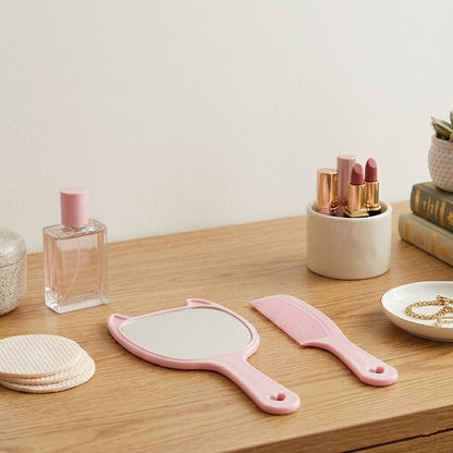 2 In 1 Hand Mirror Comb Set