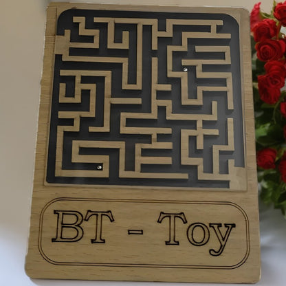 Wooden Labyrinth Fun Game Kids Toy