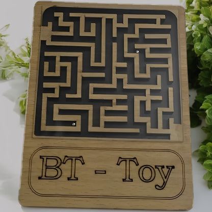 Wooden Labyrinth Fun Game Kids Toy