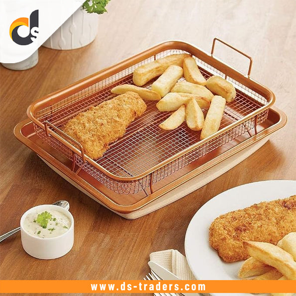 2PCs Copper Non-Stick Crispy Fry Tray