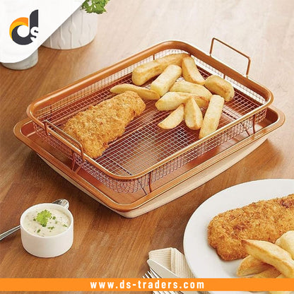 2PCs Copper Non-Stick Crispy Fry Tray