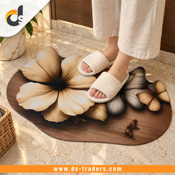 Luxury Floral Butterfly Door Mat (Random Design)