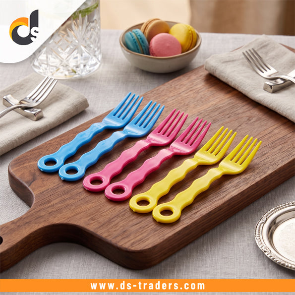 6PCs Colorful Plastic Fork Set