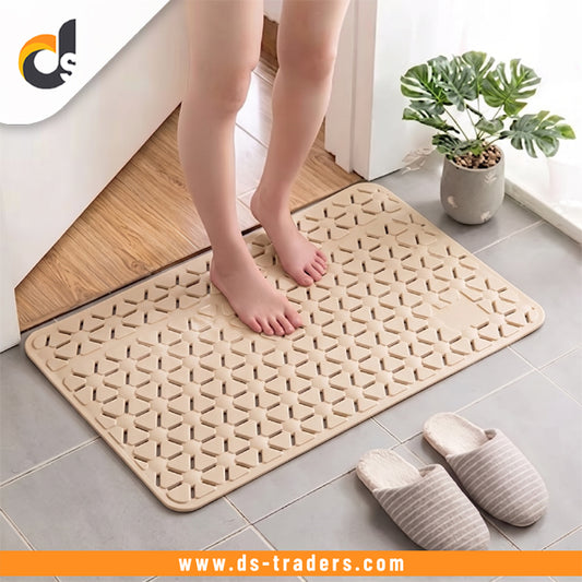 Yellow Waves Absorbent Bathroom Mat