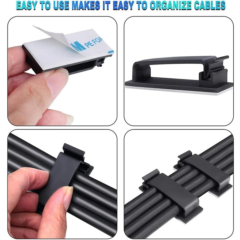 10Pc Adhesive Cable Organizer Clips