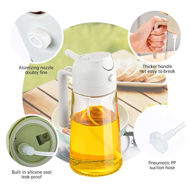 2in1 Glass Oil Dispenser and Spray Bottle