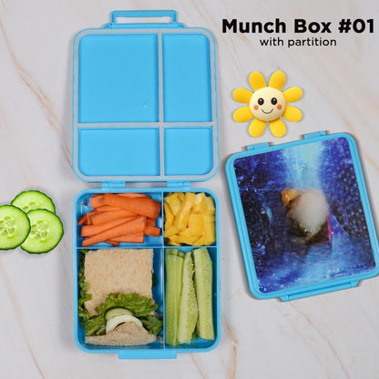 Cartoon Printed Lunch Box with 4 Partition