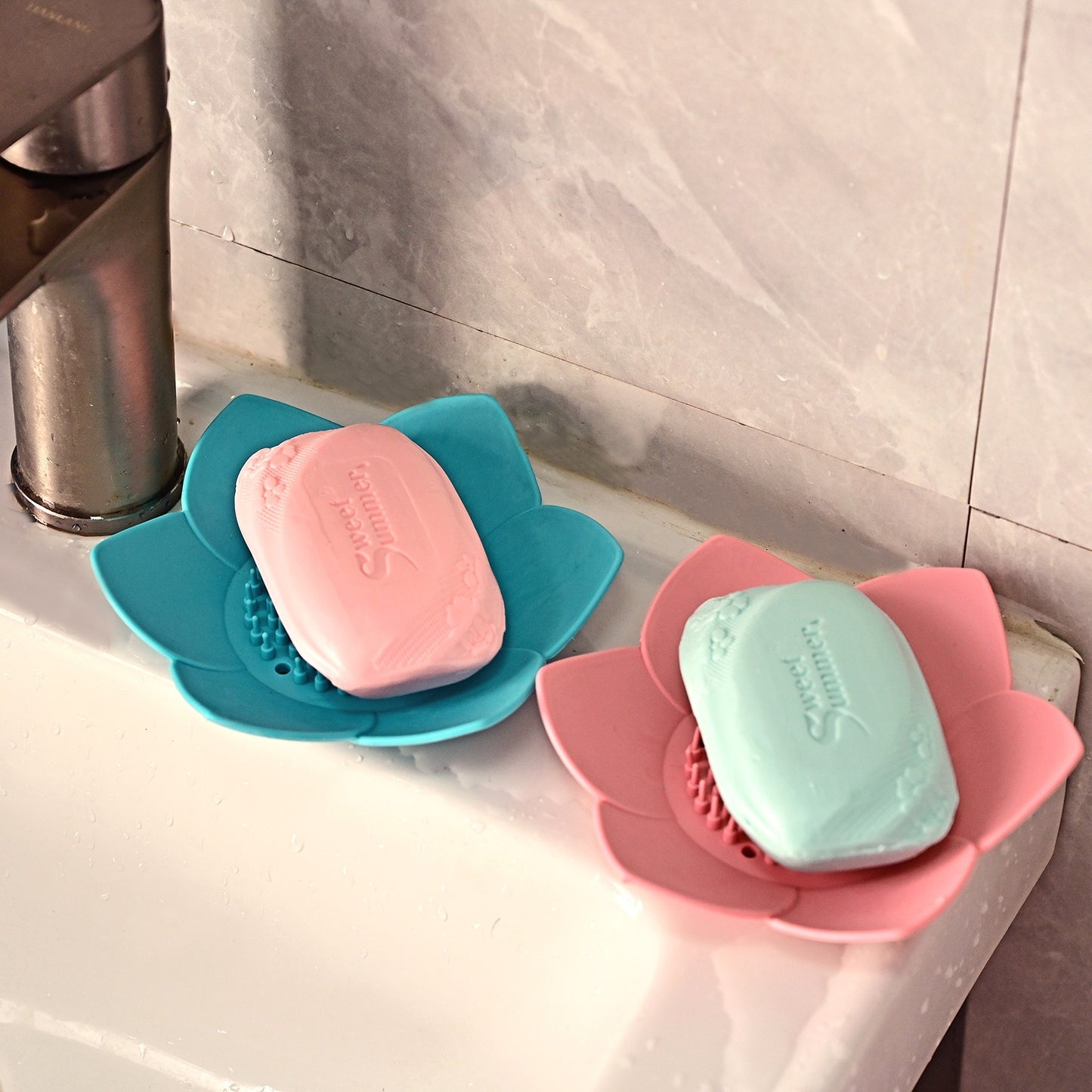 Silicone Flower Drain Soap Holder