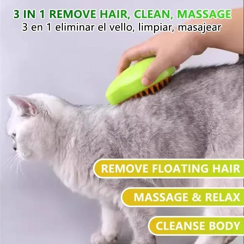 3 In 1 Cat Electric Steam Hair Comb Brush