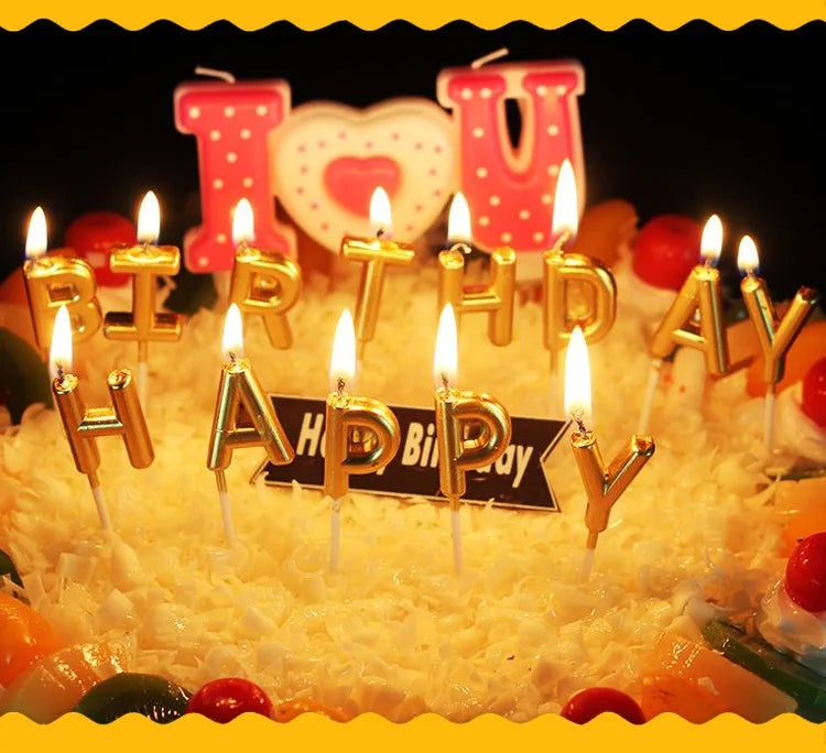 Happy Birthday Letter Cake Candles