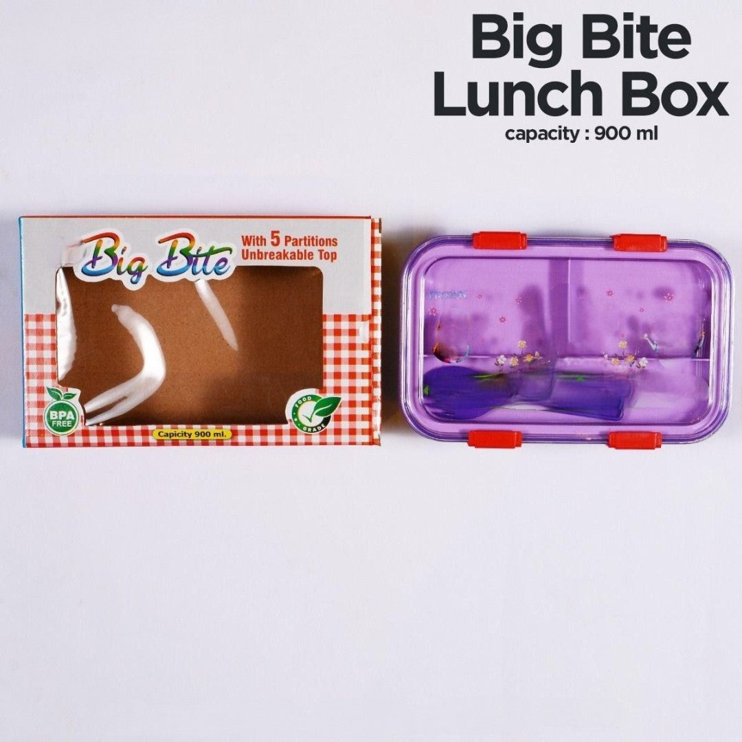 Cartoon Printed Plastic Lunchbox with Fork