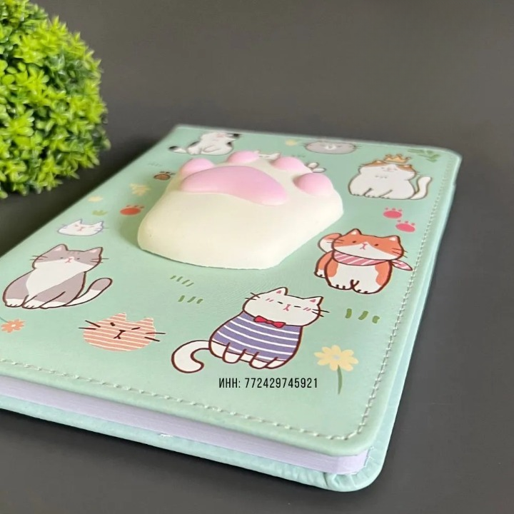 Cat & Paw Cushioned Squishy Notebook Diary