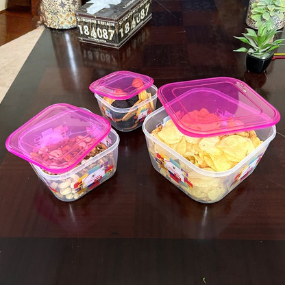 Set Of 3 Smart Square Food Storage Box