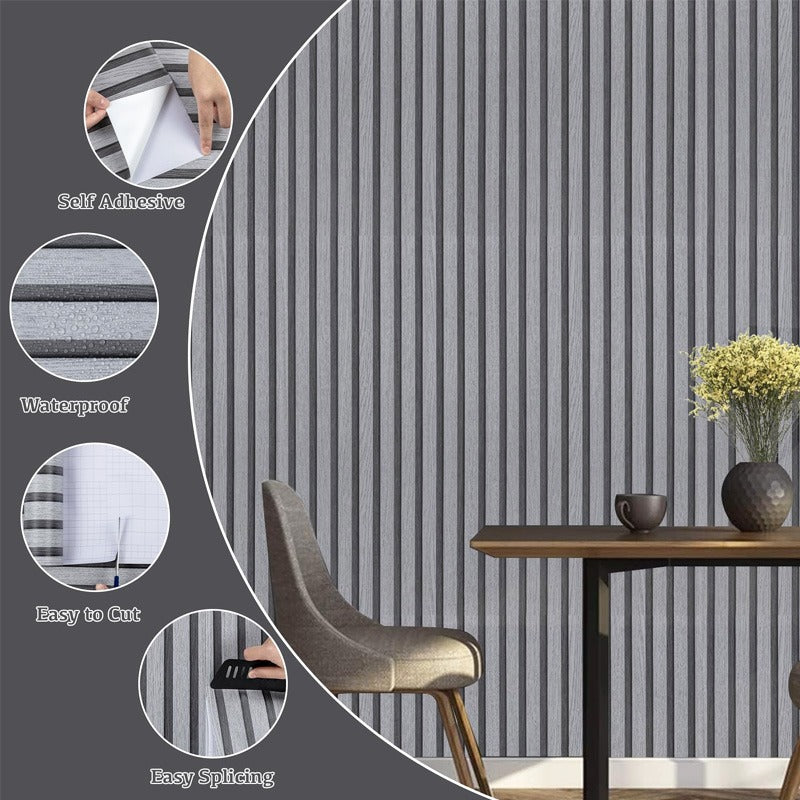 Wood Texture Wall Sheet (Grey+Black)