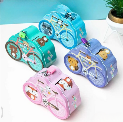 Cycle Shape Metal Coin Box