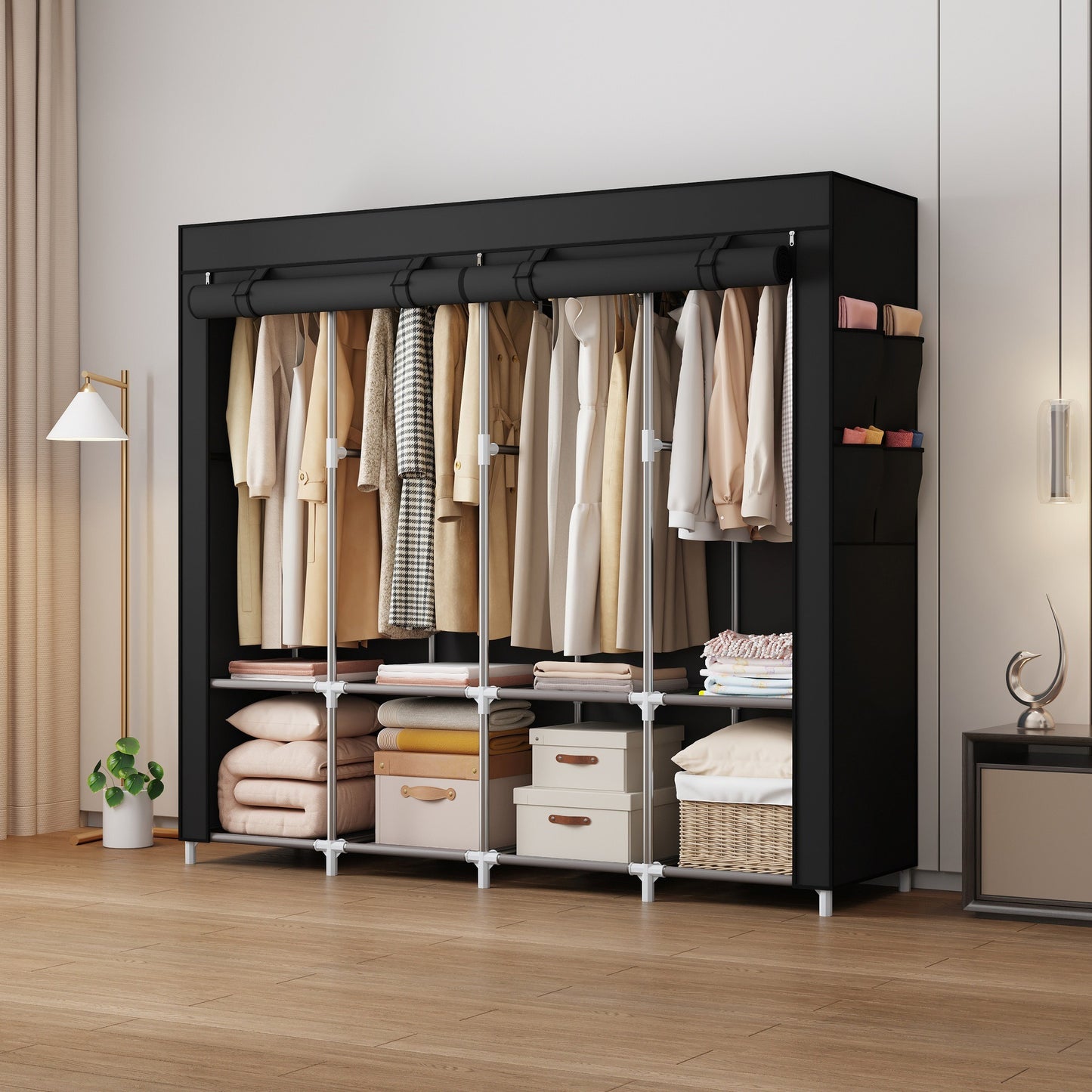 Portable Wardrobe Non-Woven Fabric Closet Shelf