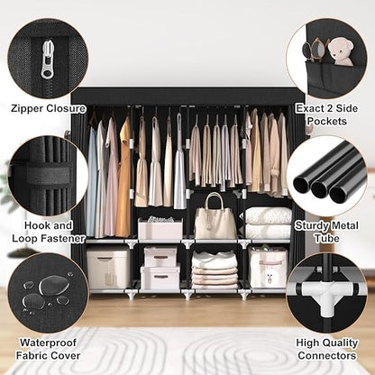 Portable Wardrobe Non-Woven Fabric Closet Shelf